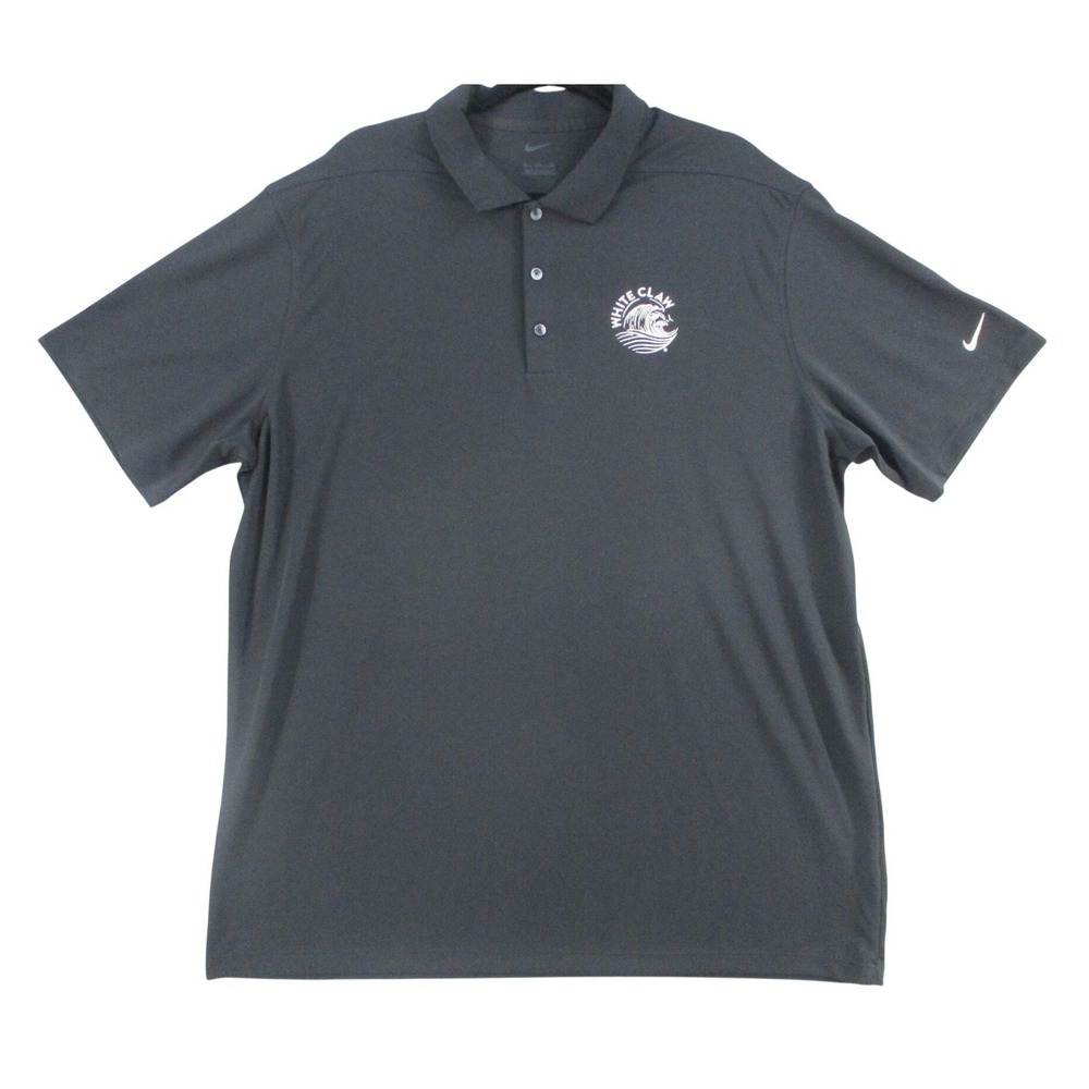 Nike White Claw Polo Shirt Mens XL Gray Dri-FIT Golf Short Sleeve Graphic Logo